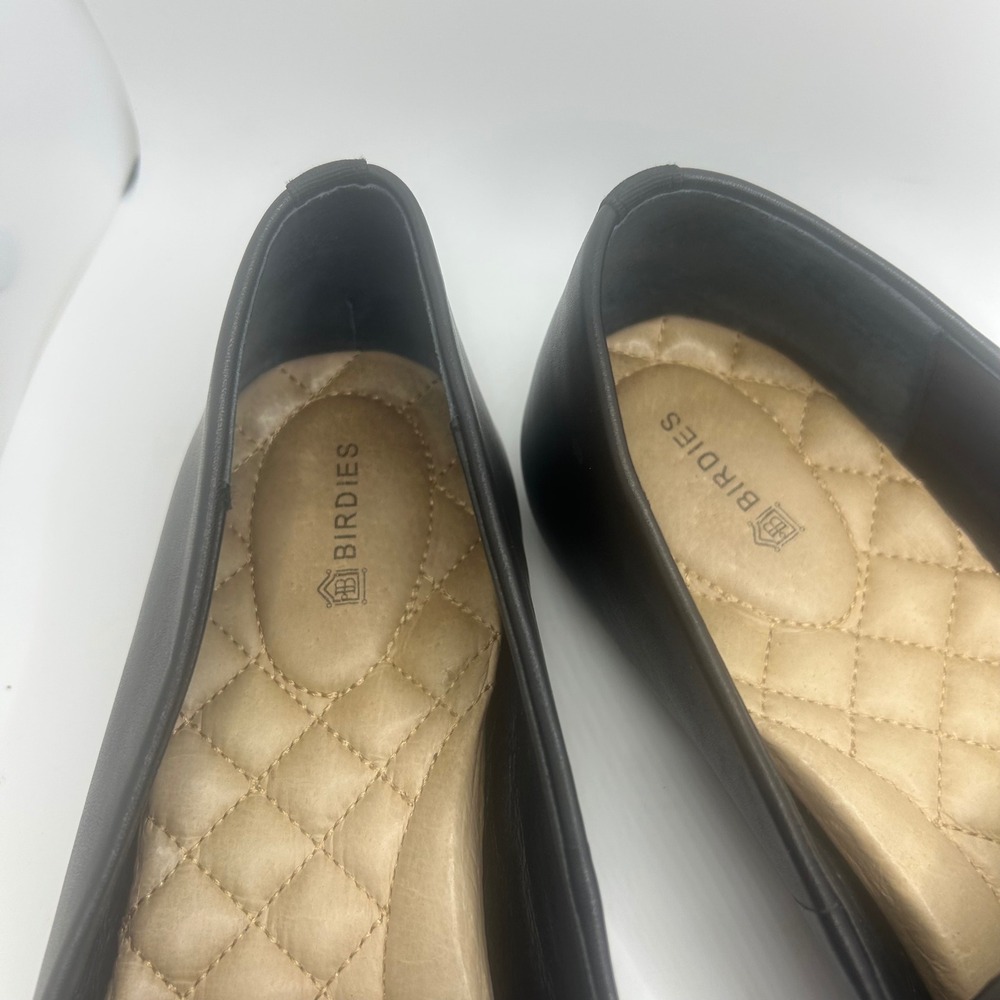 Birdies Starling Black Leather Loafers Smoking Slippers Flats Womens 9.5 - Picture 2 of 9